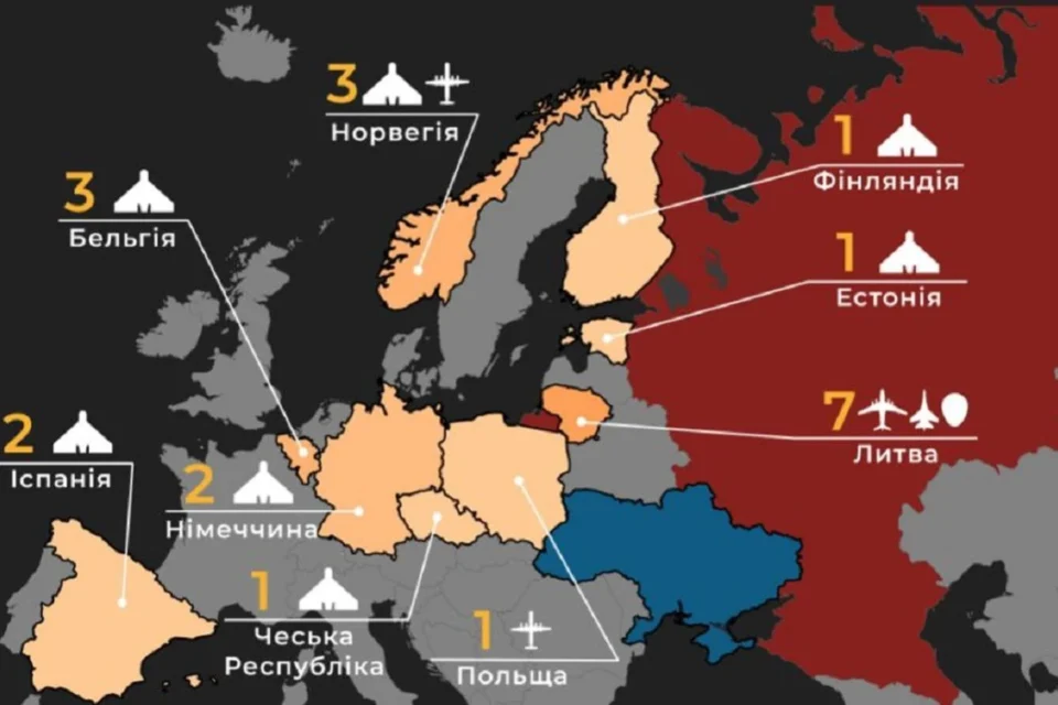 росія здійснила 20 порушень повітряного простору Європи за жовтень  - ЦПД